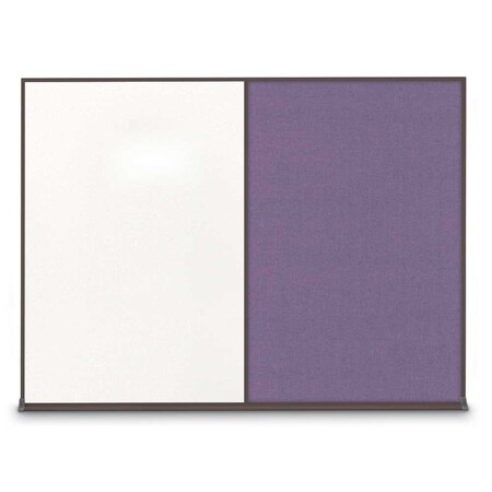United Visual Products Double Door Radius Corkboard, 60"X36", B UV8004-BRONZE-FORBO